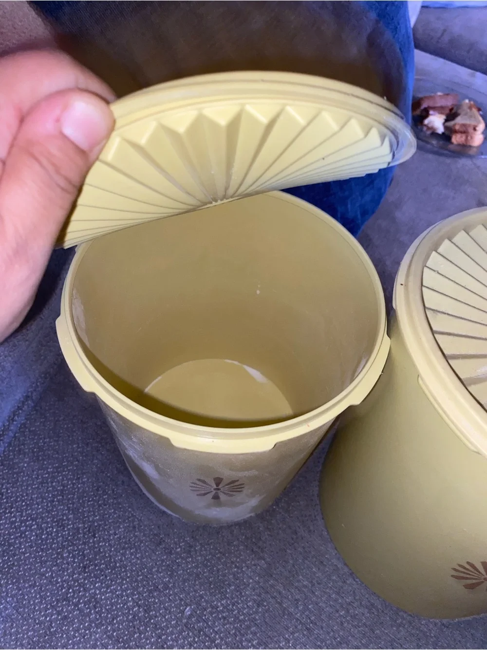 Tupperware vintage Yellow Flour & Sugar Storage Canisters